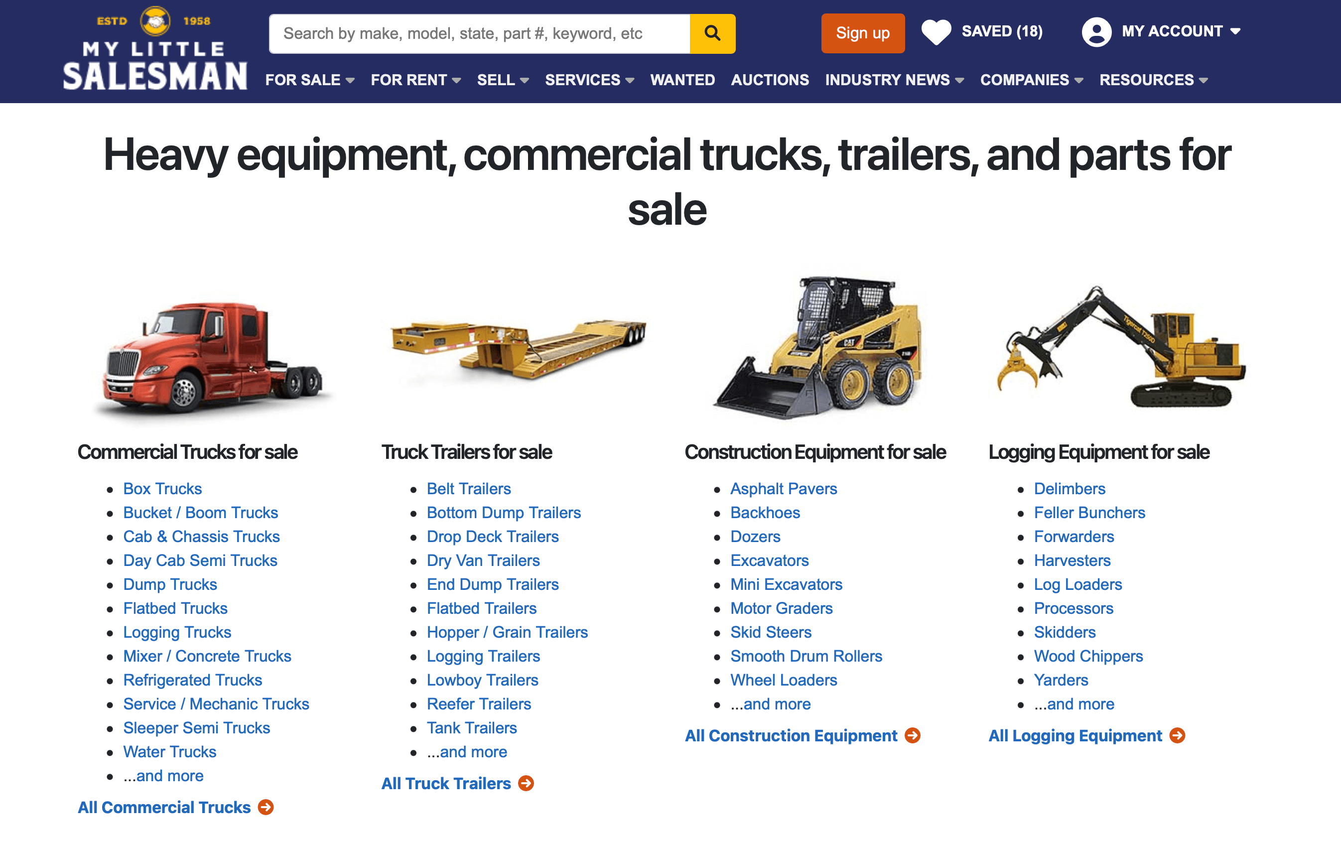 my little salesman heavy equipment listing website