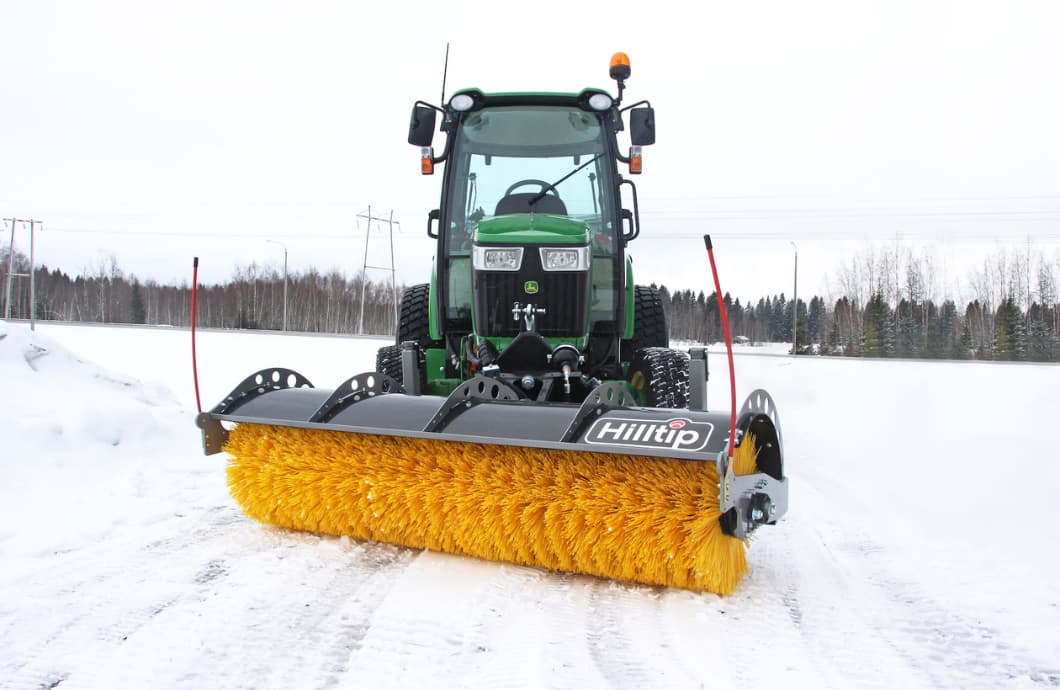 brush sweeper on a tractor