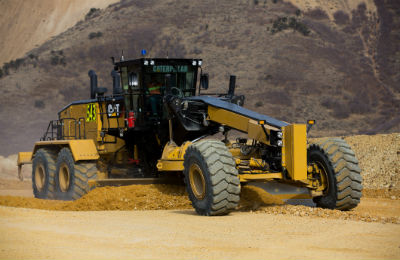 24 Cat Motor Grader in Action