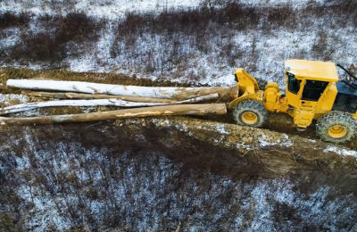 Tigercat 602 Skidder Prototype at Work in the Mountains