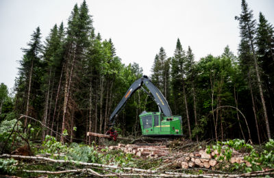 Clay Hill Equipment operates seven 803MH John Deere harvesters, three John Deere forwarders, nine self-loader trucks and four Waratah heads.